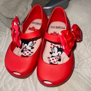 Mini Melissa Red Minnie Bow Jelly Shoes